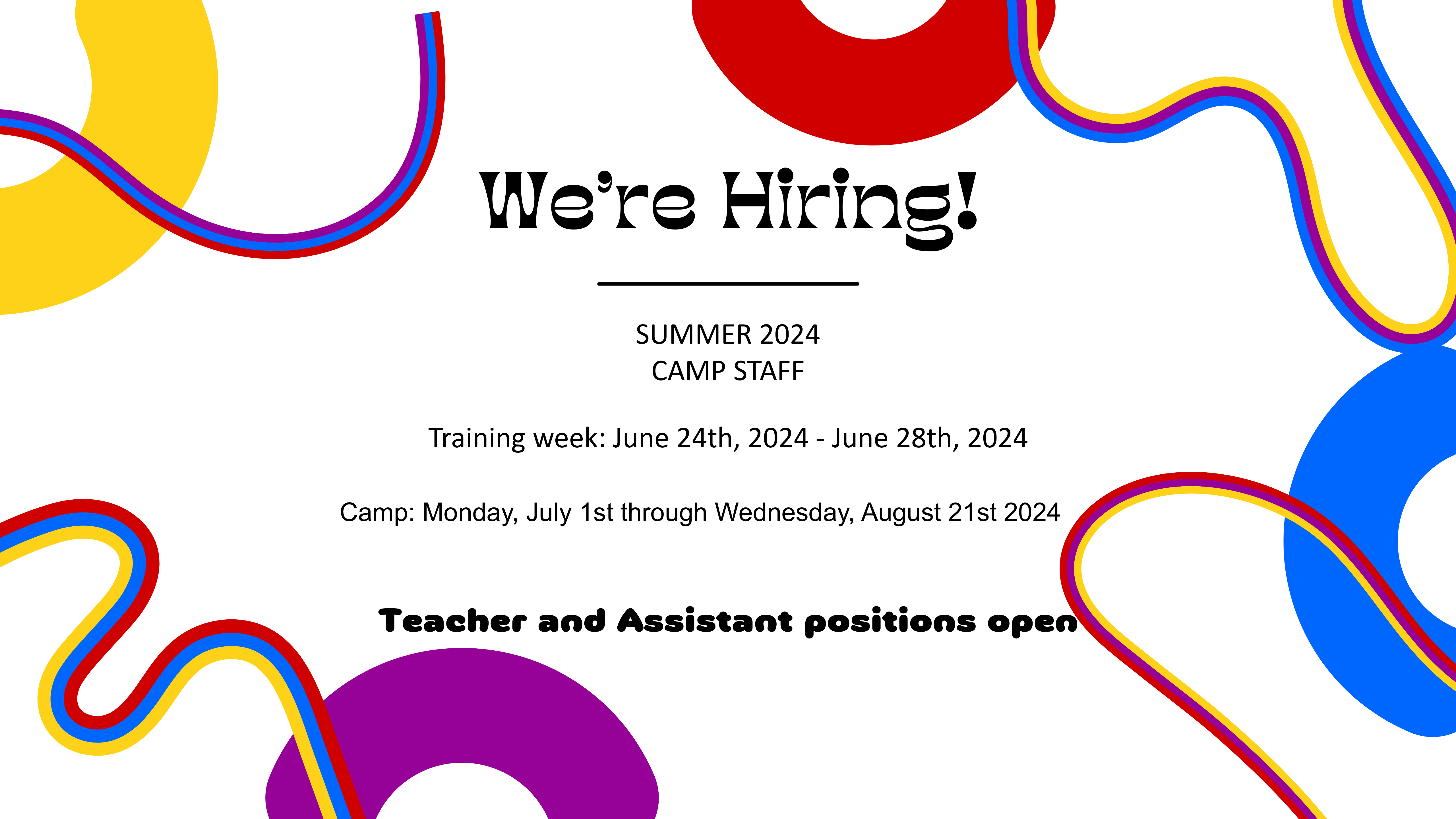 We're hiring for camp 2024